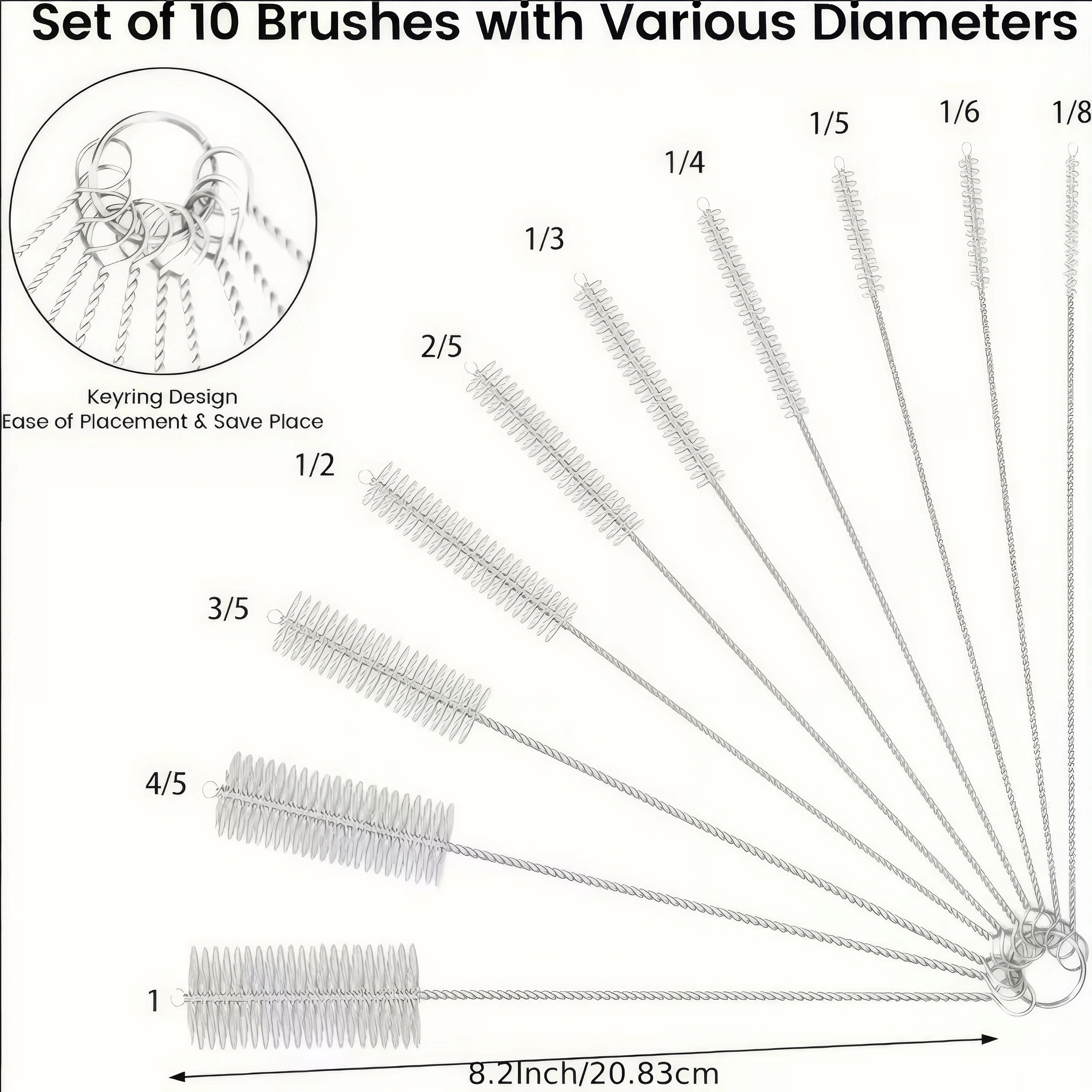 Set of Straw Cleaning Brushes