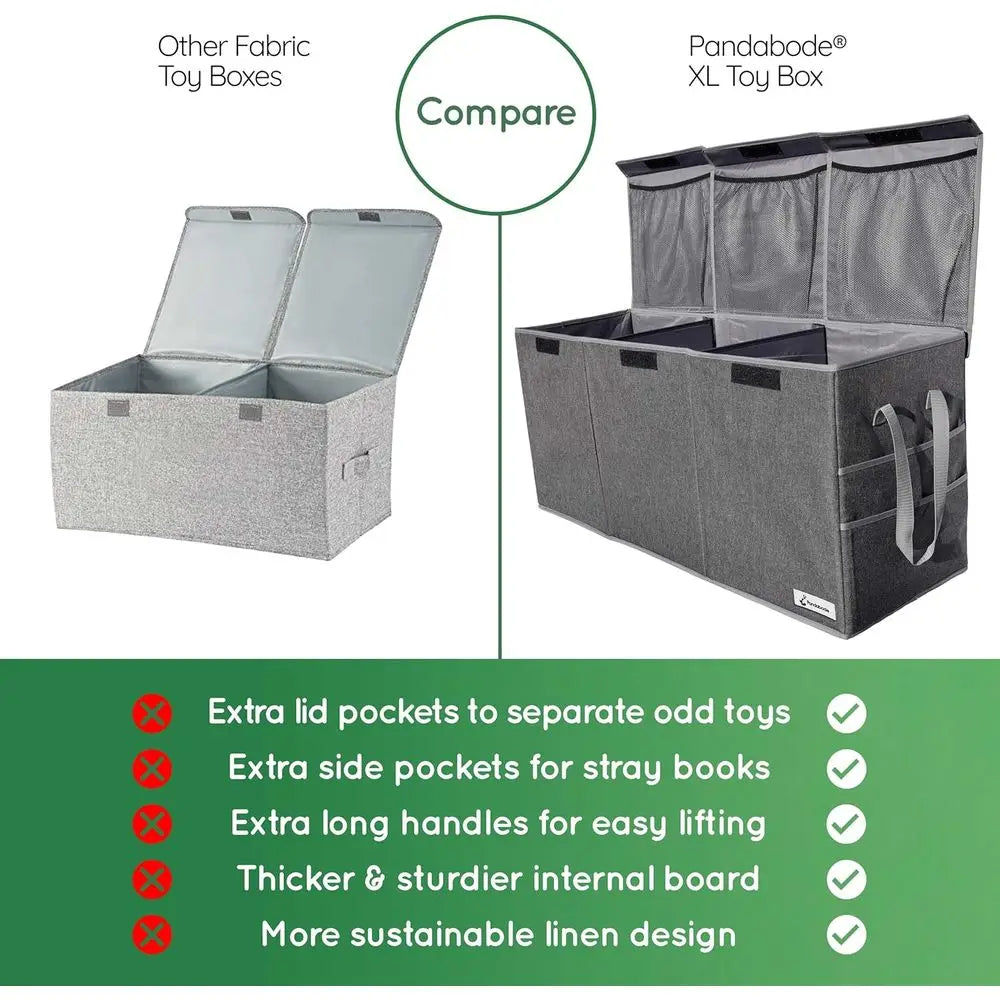 Extra Large Toy Box Sturdy Collapsible Chest
