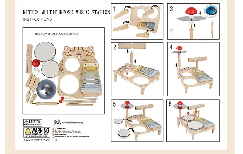 Children's Wooden Percussion Instrument And Xylophone