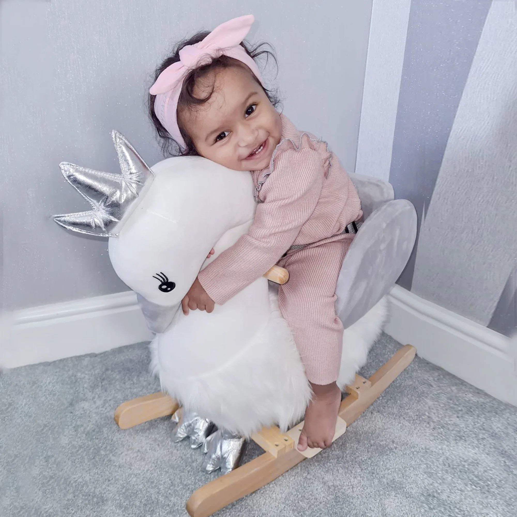 Giraffe Frog Bear Bunny Swan Horse Rocking Chair with Music Safety Belt