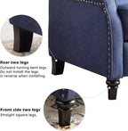 Push Back Recliner Chair Fabric Lounge Armchair