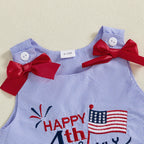 Baby Girls American Flag Print Sleeveless Dress
