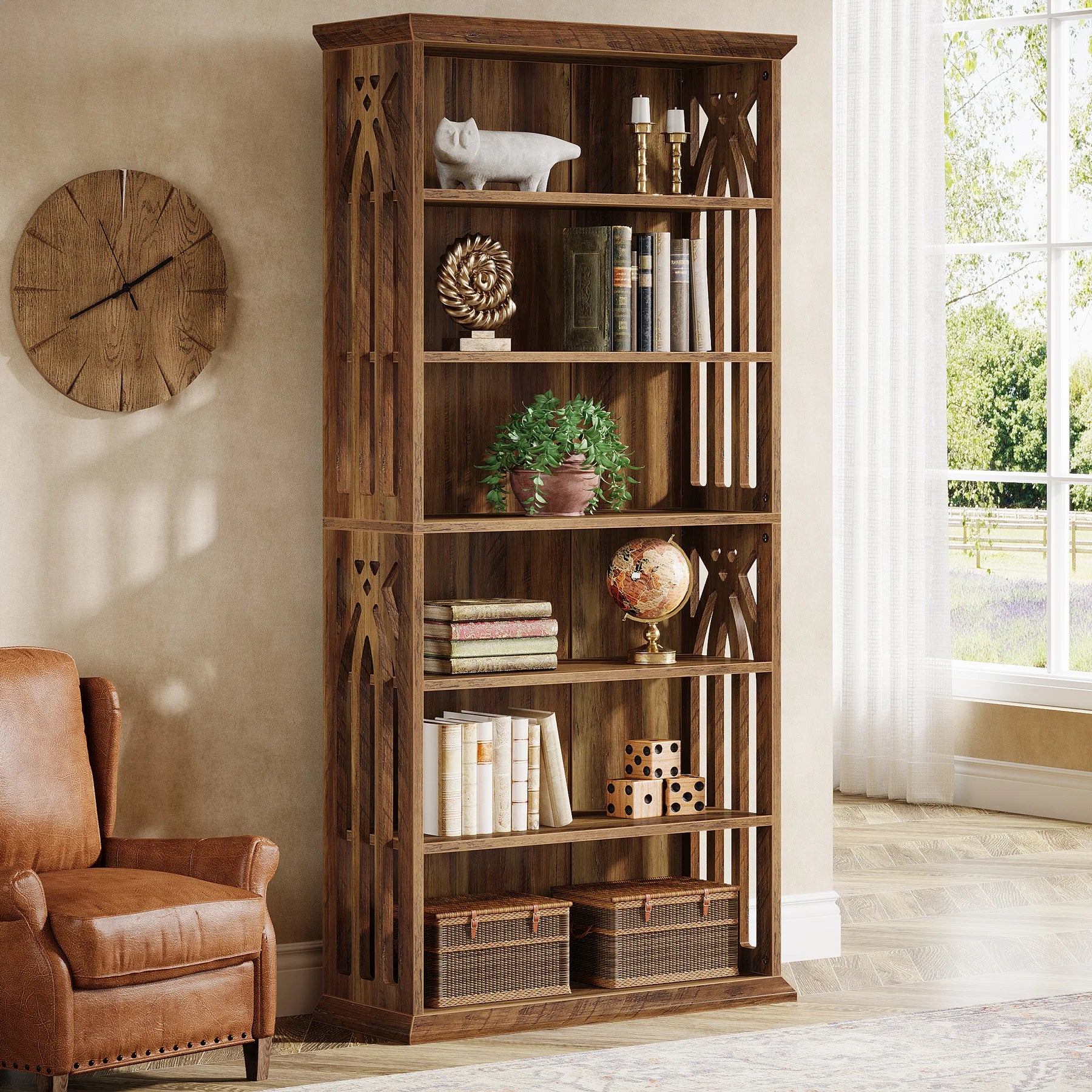 Freestanding Display Shelves, Wood Bookshelf