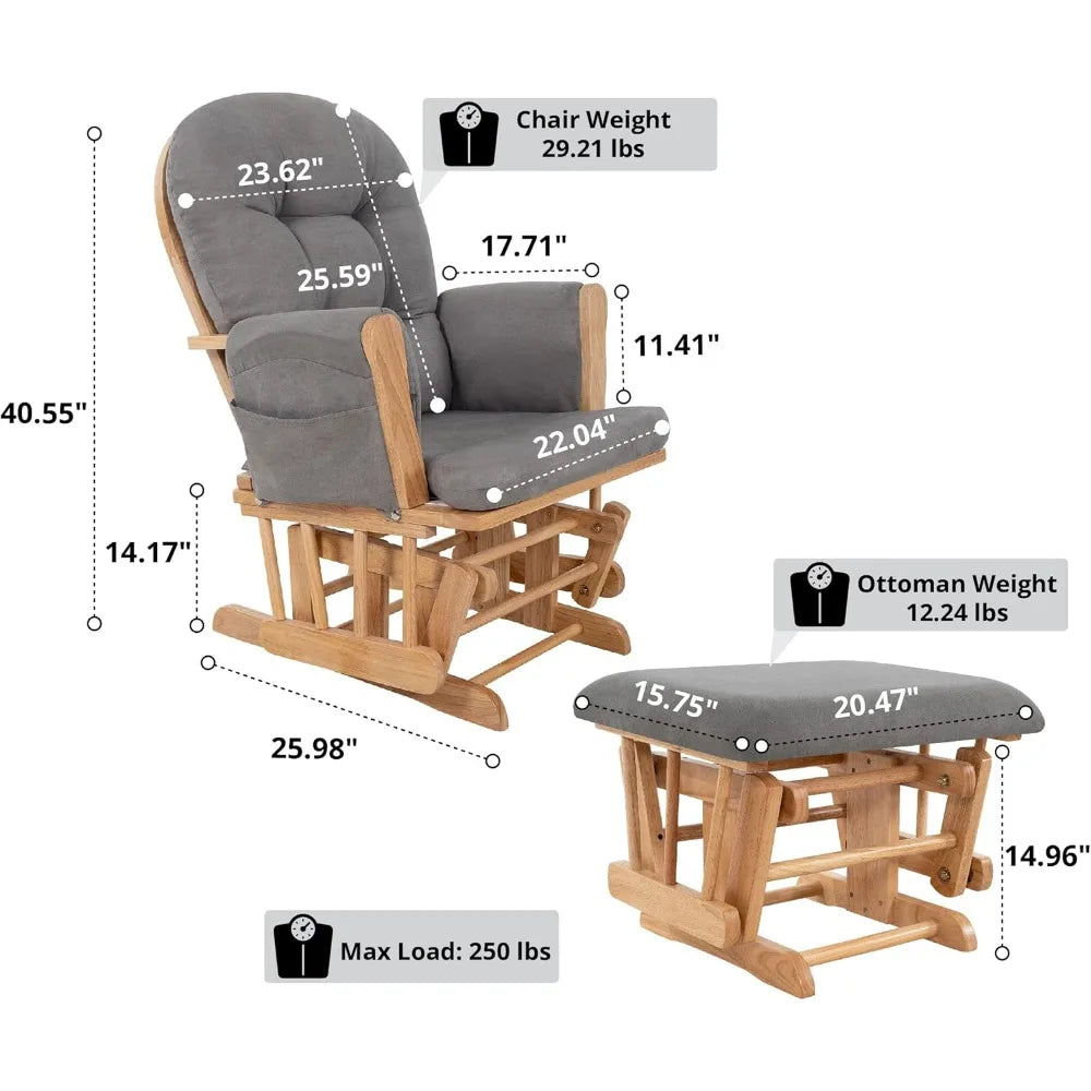 Brisbane Nursery Glider Ottoman Sets