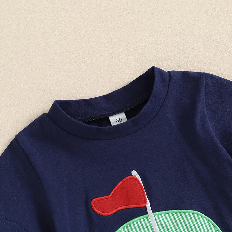 Toddler Boys Summer Outfits Golf Embroidered