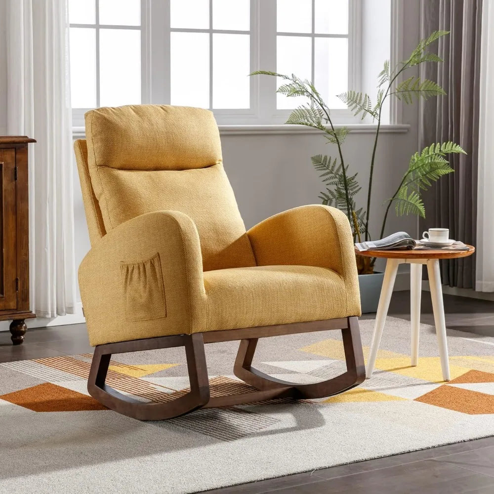 Nursery Rocking Chair Upholstered Rocker Glider