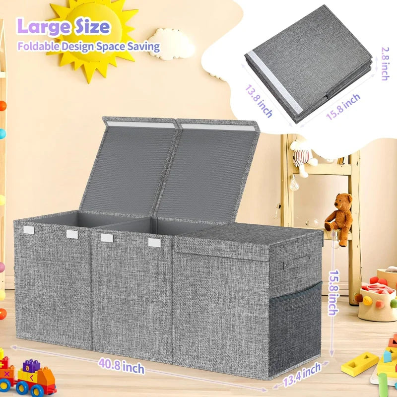 Extra Large 40" Collapsible Toy Box with Lid