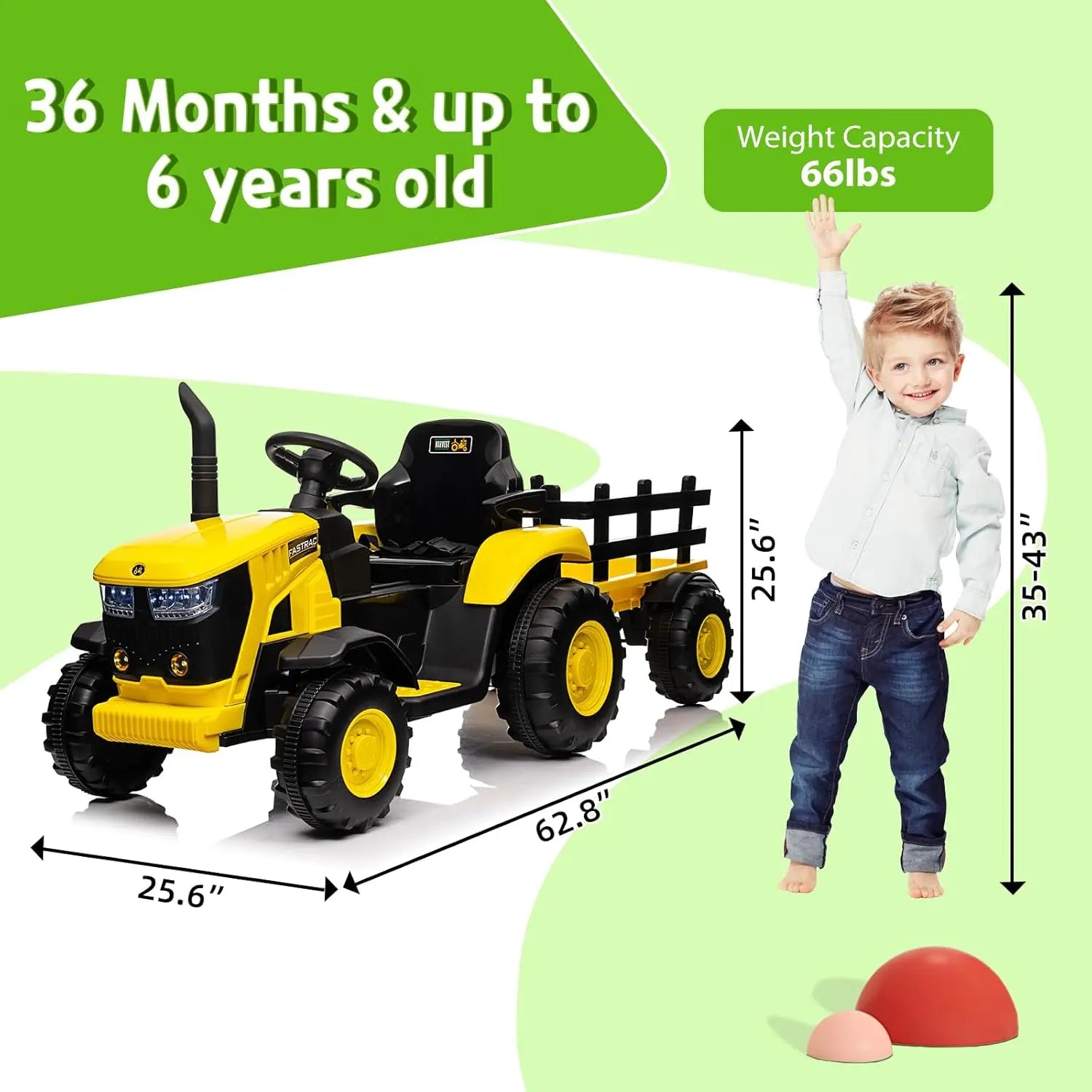 Battery Powered Kids Ride On Tractor Toys