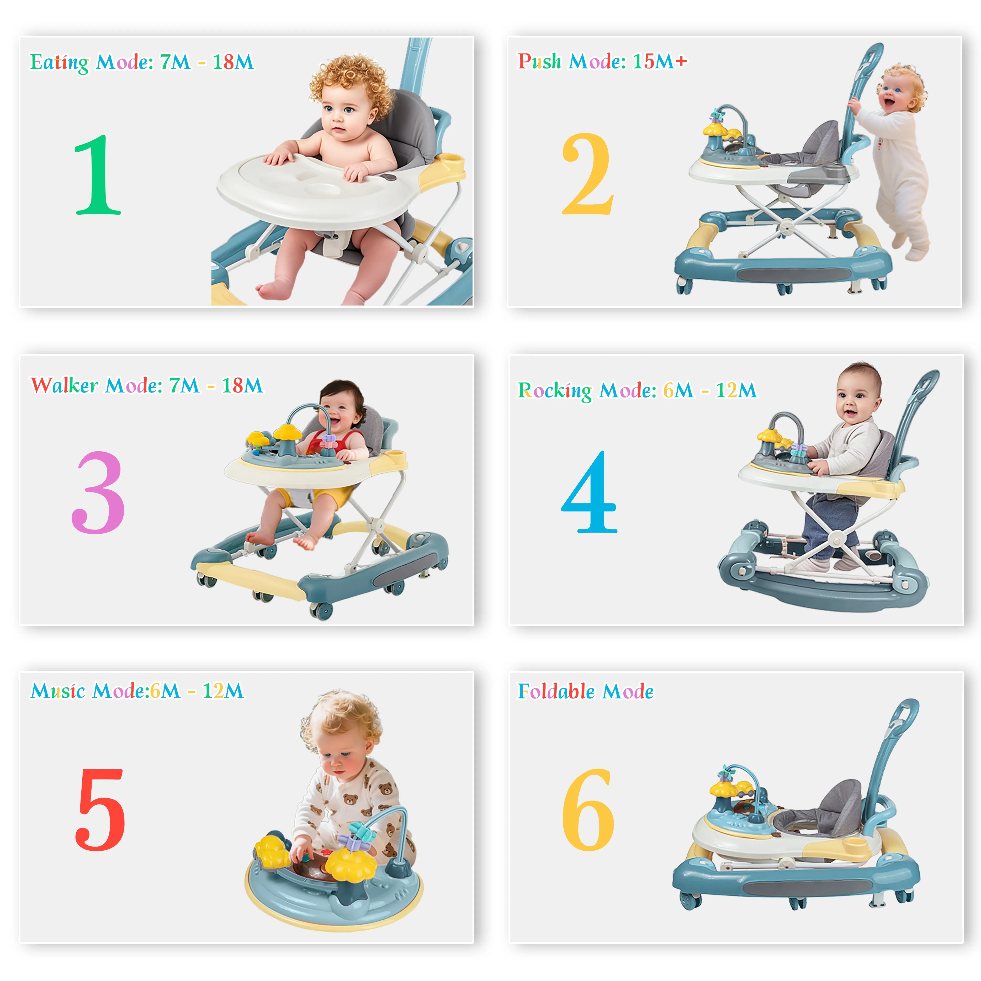 6-in-1 Baby Walker Pusher