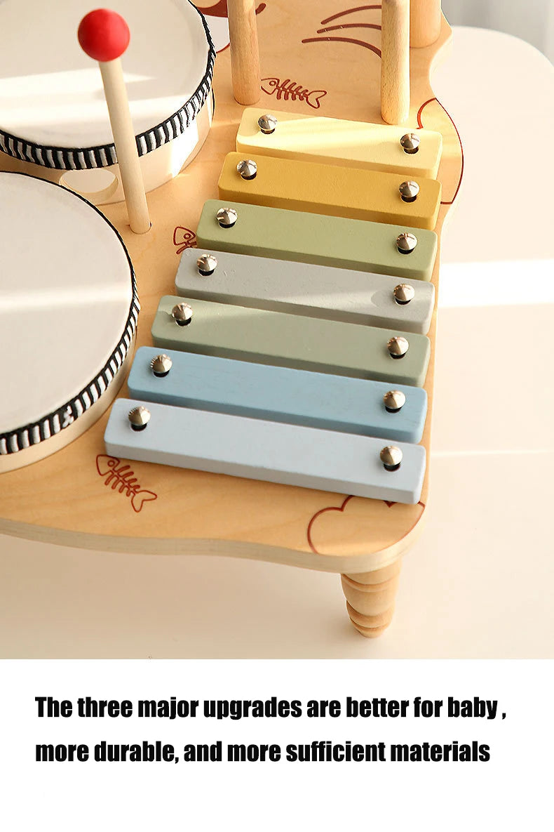 Children's Wooden Percussion Instrument And Xylophone