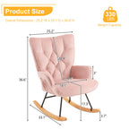 Upholstered Glider Rocker with High Backrest