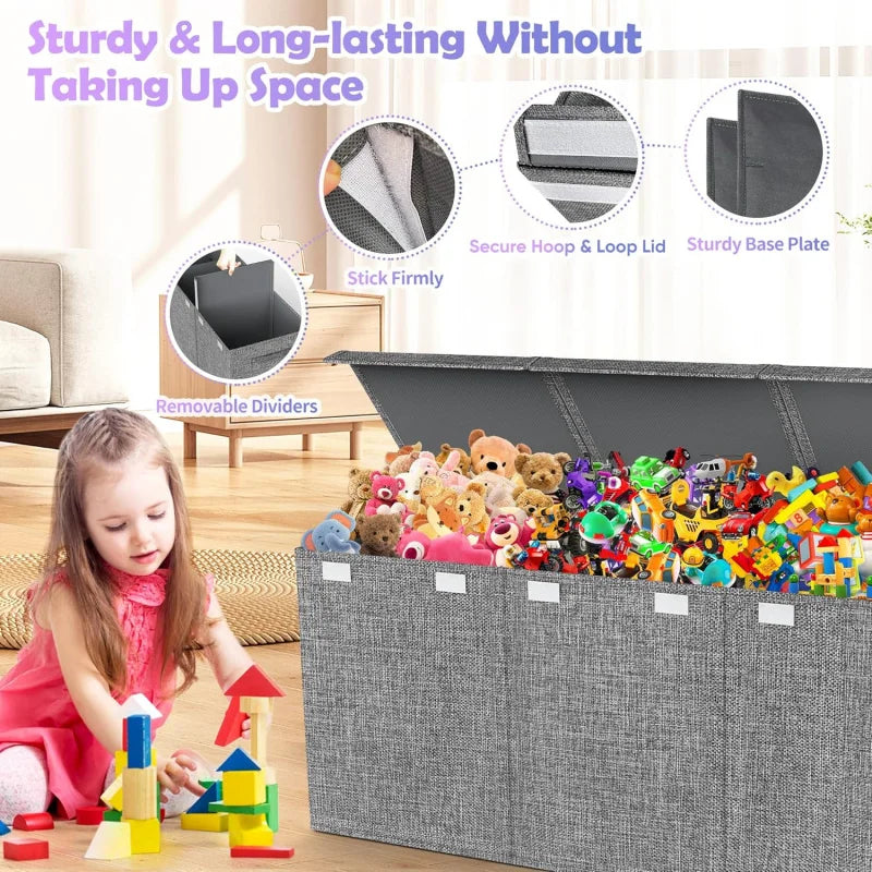 Extra Large 40" Collapsible Toy Box with Lid
