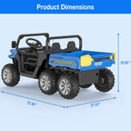 24V 2 Seater 6 Wheel Ride On Dump Truck