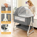Bassinet Bedside Sleeper with Wheels