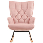 Upholstered Glider Rocker with High Backrest