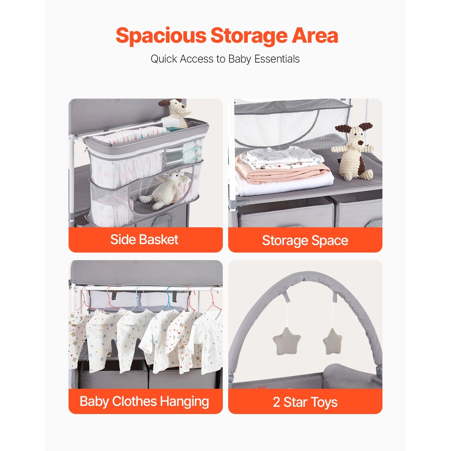 Baby Changing Table Foldable Diaper Change Station