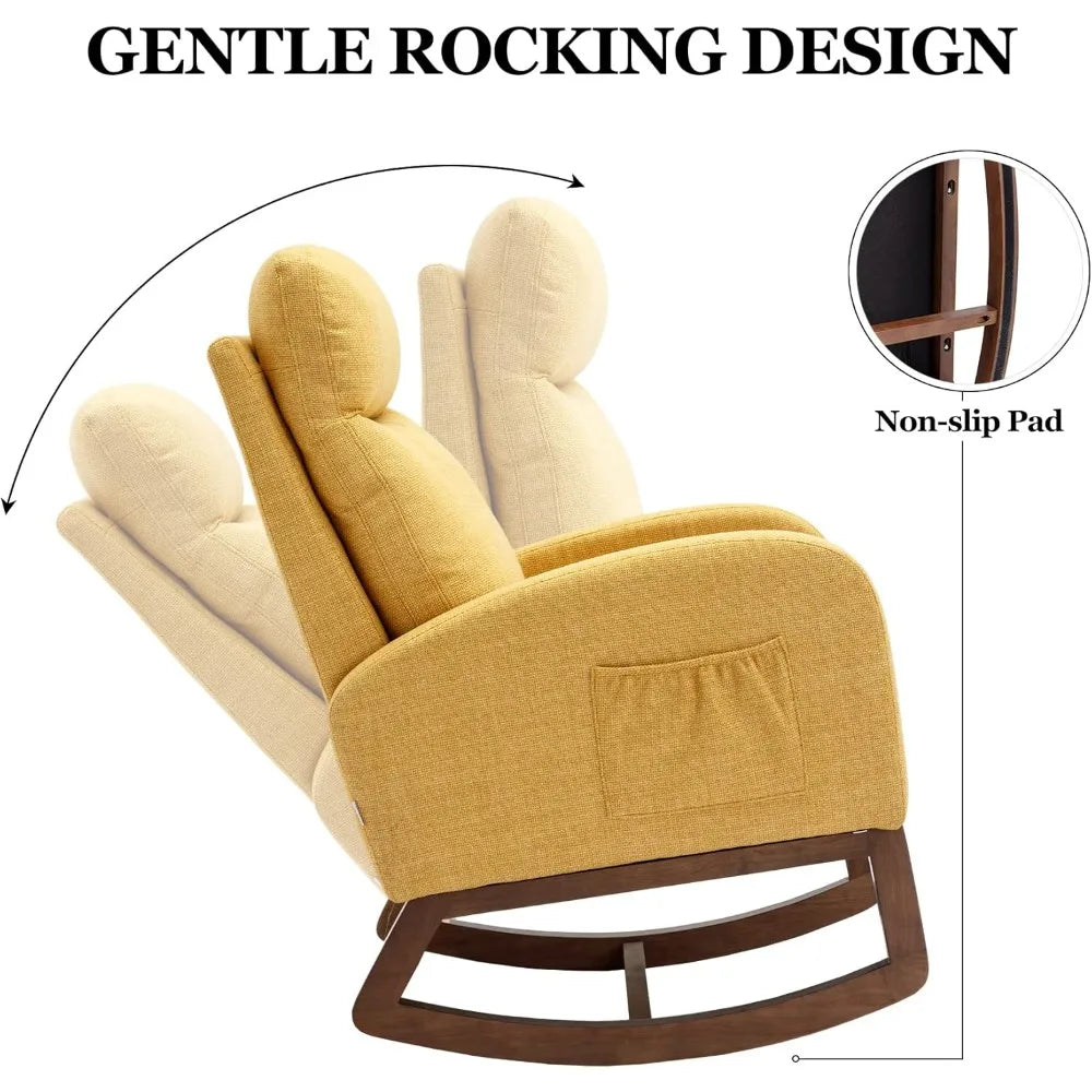 Nursery Rocking Chair Upholstered Rocker Glider