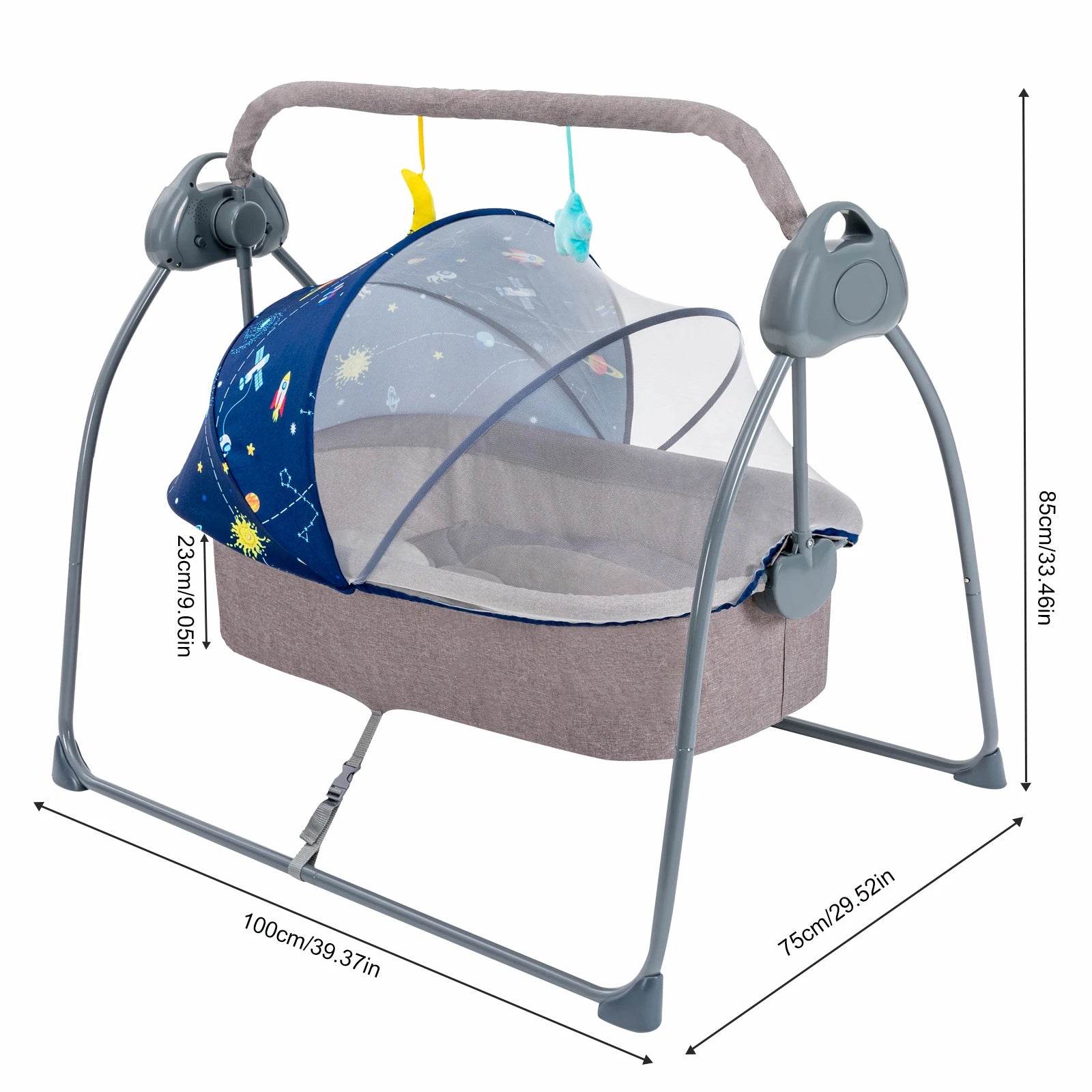 Cradle Swing 5 Speeds Electric Remote Control for 0-18 Months