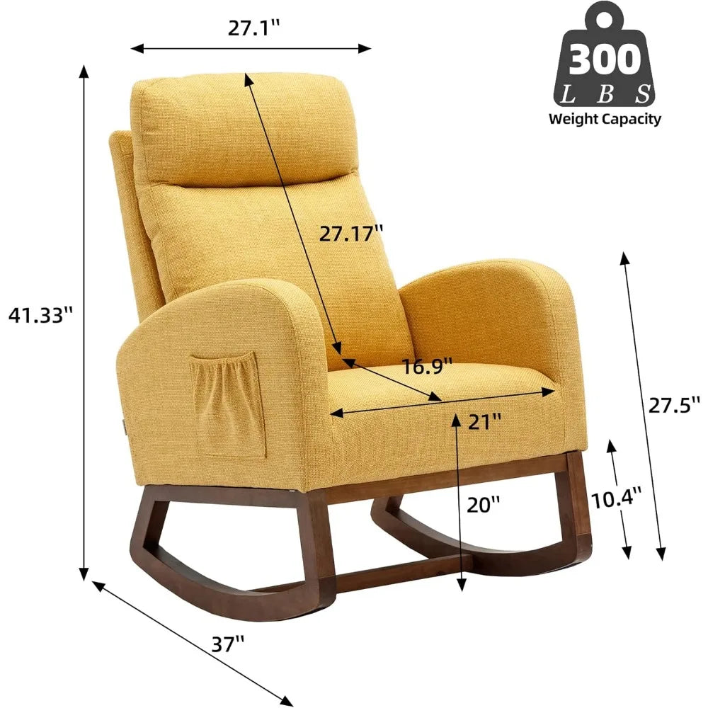 Nursery Rocking Chair Upholstered Rocker Glider