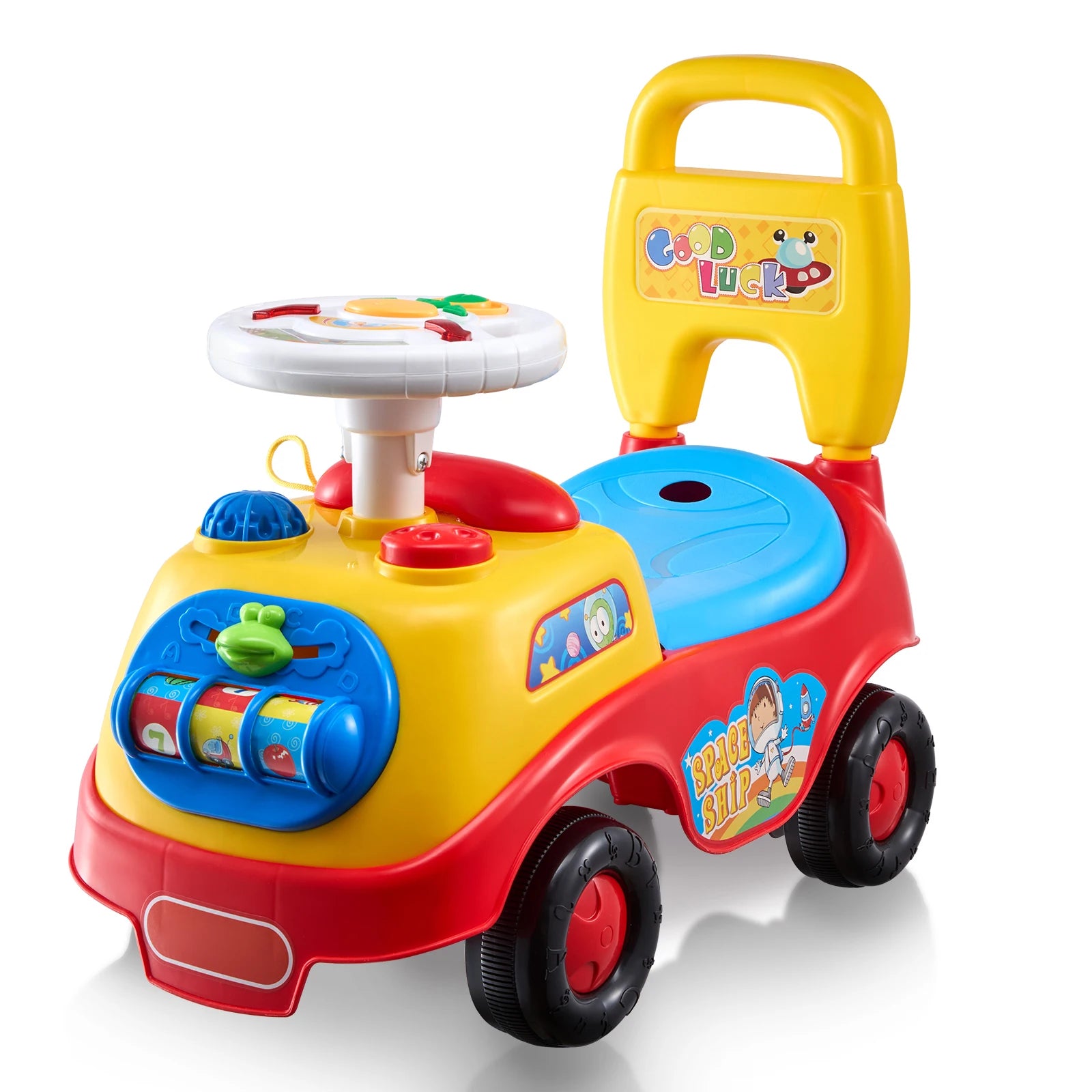 Toddler Ride On Push Car with Music Storage