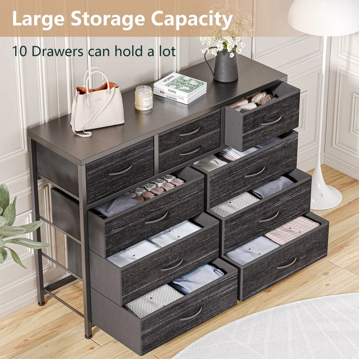 Dresser With Drawers TV Stand Entertainment Center